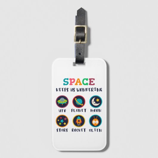 Space keeps us wondering bagagelabel (Voorkant (verticaal))