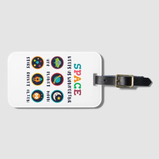 Space keeps us wondering bagagelabel (Voorkant (horizontaal))