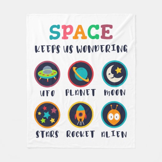 Space keeps us wondering fleece deken (Voorkant)