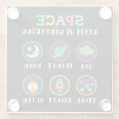 Space keeps us wondering glazen onderzetter (Achterkant)