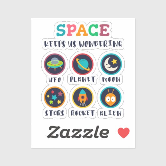 Space keeps us wondering sticker (Vel)