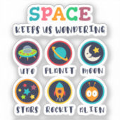 Space keeps us wondering sticker (Voorkant)