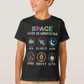 Space keeps us wondering t-shirt (Voorkant)