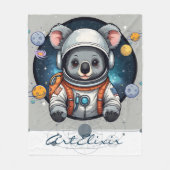 Space Koala Afdrukken Fleece Deken (Voorkant)