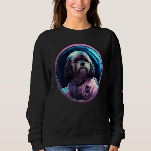 Space Lhasa Apso Dog Mom Dad Lhasa Apso Trui (Voorkant)