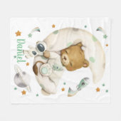 Space Lion Fleece Blanket Deken (Voorkant (Horizontaal))