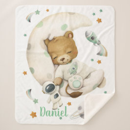 Space Lion Sherpa Blanket Deken