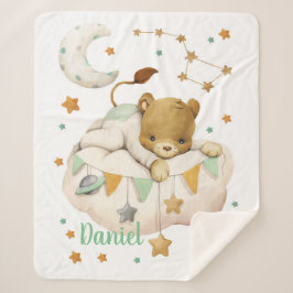 Space Lion Sherpa Blanket Deken