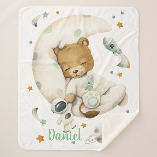 Space Lion Sherpa Blanket Sherpa Deken (Voorkant)