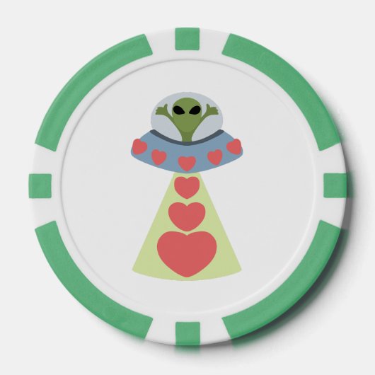 Space Love Alien Valentijn Poker Chips (Voorkant)