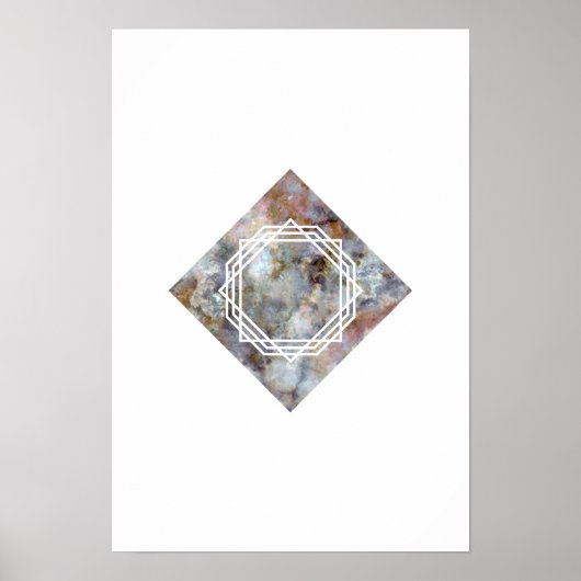 Space Marble Geometric Poster (Voorkant)