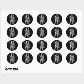 Space Marine - Astronaut met een geweer Ronde Sticker (Vel)