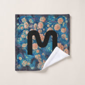 Space Mimosa Golden Nebula Blossom Bad Handdoek (Wasdoekje)