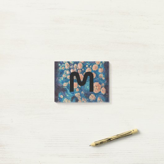 Space Mimosa Golden Nebula Blossom Post-it® Notes (Op bureau)