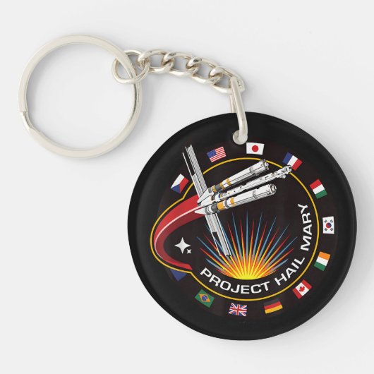 Space Mission Patch Sleutelhanger (Voorkant)