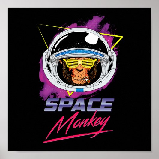 Space Monkey 80's Poster (Voorkant)