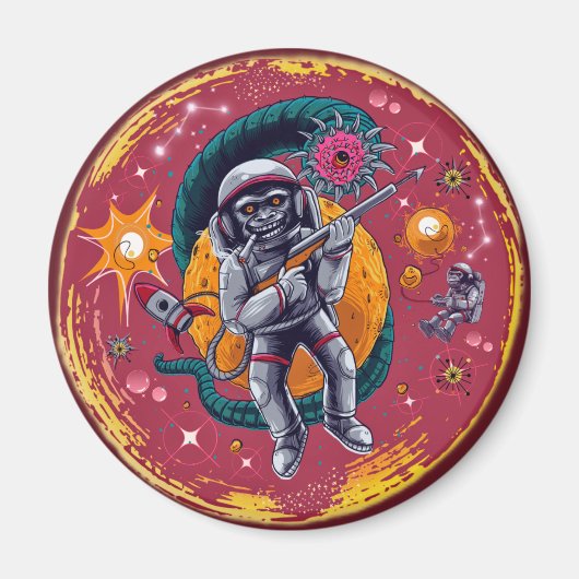 Space Monkey Swagger-magneet Magneet (Voorkant)