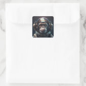 Space Monkey Vierkante Sticker (Tas)