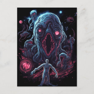 Space Monster Horror Art Briefkaart