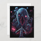 Space Monster Horror Art Briefkaart (Voorkant / Achterkant)