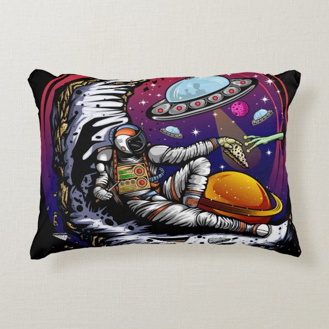 Space Moon Cheese Accent Kussen (Voorkant)