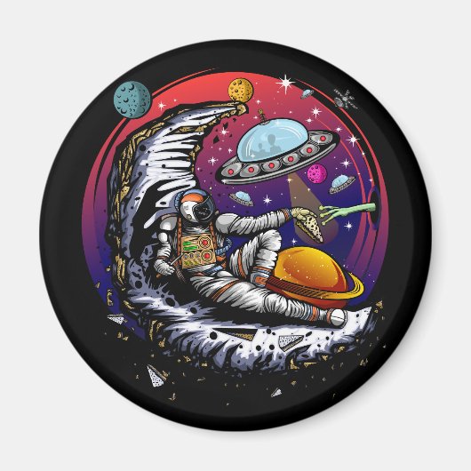 Space Moon Cheese Magneet (Voorkant)