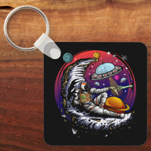 Space Moon Cheese Sleutelhanger