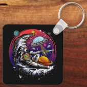 Space Moon Cheese Sleutelhanger (Achterkant)