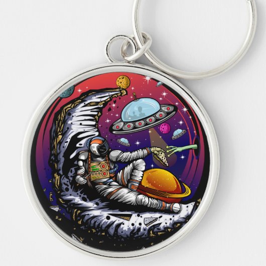 Space Moon Cheese Sleutelhanger (Voorkant)