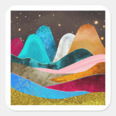Space Mountains Vierkante Sticker (Voorkant)