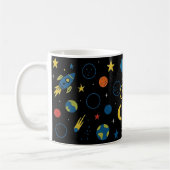 Space Mug with Rocket Ship and Planets for Boys (Gauche)