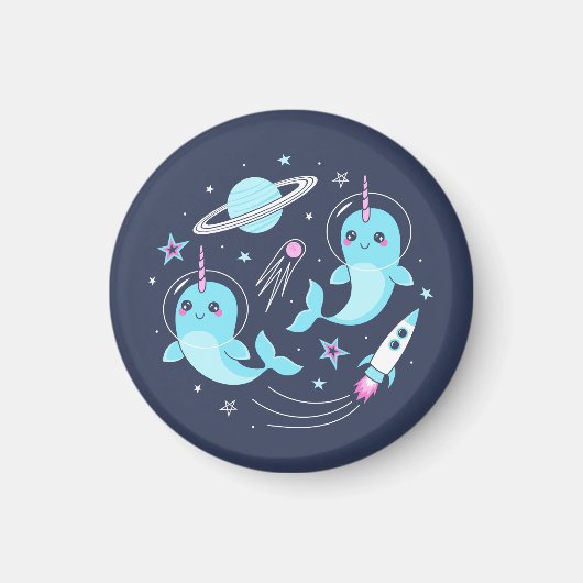 Space Narwhals Magneet (Voorkant)