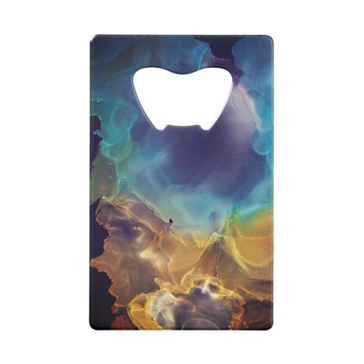 Space Nebula bleu jaune Alcool art (Devant)