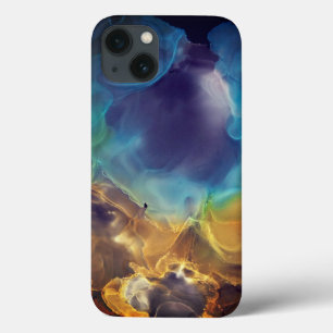 Space Nebula blue Alcohol Inkt art. iPhone 13 Hoesje