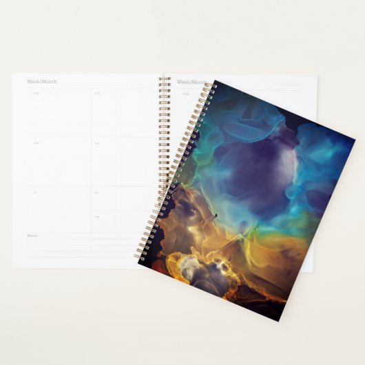 Space Nebula blue Alcohol Inkt art. Planner (Display)