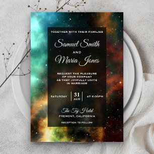 Space Nebula Colorful Galaxy Faire-part de mariage