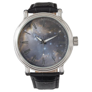 Space Nebula Galaxy Roman Numeral Horloge