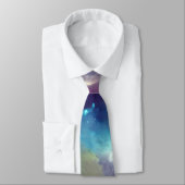 Space Nebula roze blauw geel Alcohol inkt art. Stropdas (Gebonden)