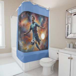 Space Nebula Soccer Shot Douchegordijn