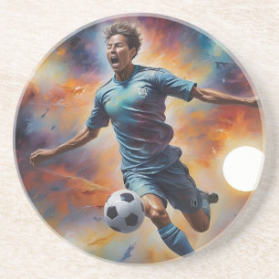 Space Nebula Soccer Shot Zandsteen Onderzetter