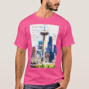 Space Needle Seattle Waterverf T-shirt