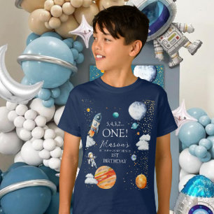 Space ONE 1e Verjaardag Raket Kids T-shirt