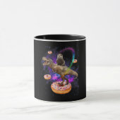 Space Otter Riding Dinosaur T-Rex Donuts Mok (Midden)