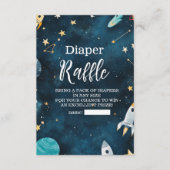 Space Outer Baby shower Navy Diapper Raffle Informatiekaartje (Voorkant)