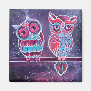 Space Owl Couple Magneet