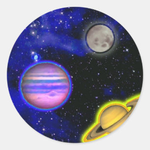 Space Painting-Sticker Ronde Sticker