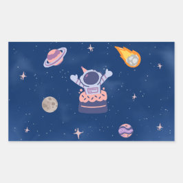 Space Party Collectie! Rechthoekige Sticker