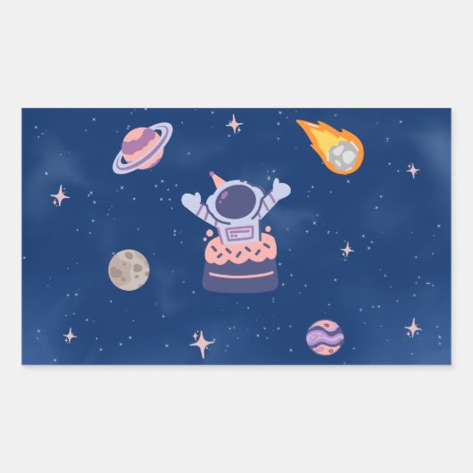 Space Party Collectie! Rechthoekige Sticker (Voorkant)
