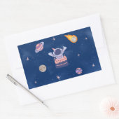 Space Party Collectie! Rechthoekige Sticker (Envelop)