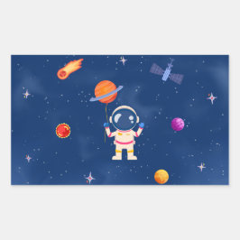 Space Party Collectie! Rechthoekige Sticker